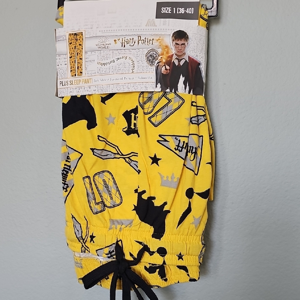 Warner Bros. Harry Potter Yellow Hufflepuff Drawstring Sleep Pants NWT Size 1X